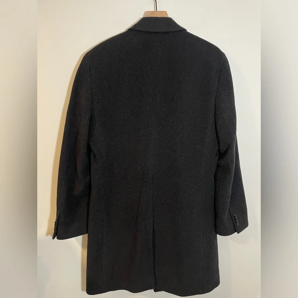 Nautica Barge Overcoat Classic Fit Wool Cashmere Blend Lined 40R Dark Gray $450